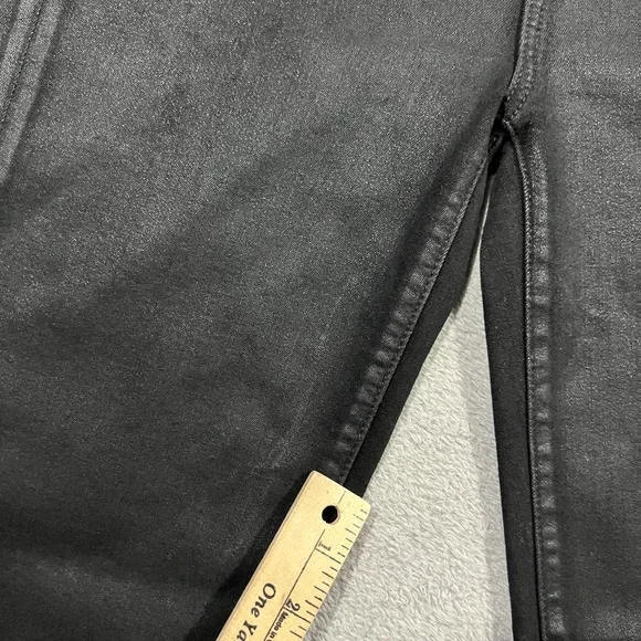 Paige Jeans Womens 28 Black Luxe Coating Genevieve Flare Pants Stretch - Picture 6 of 16